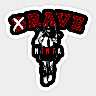 Rave Ninja EDM Techno Gift School Uniform Sword Girl Sticker